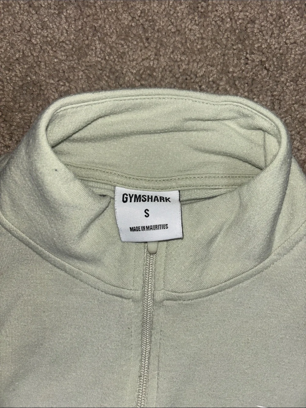 Gymshark Men's Zip Pullover Sweater in Sage Green